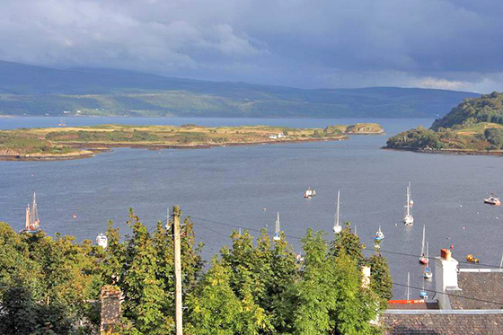 View from the triple room  in The Rowans Sef Catering Tobermory